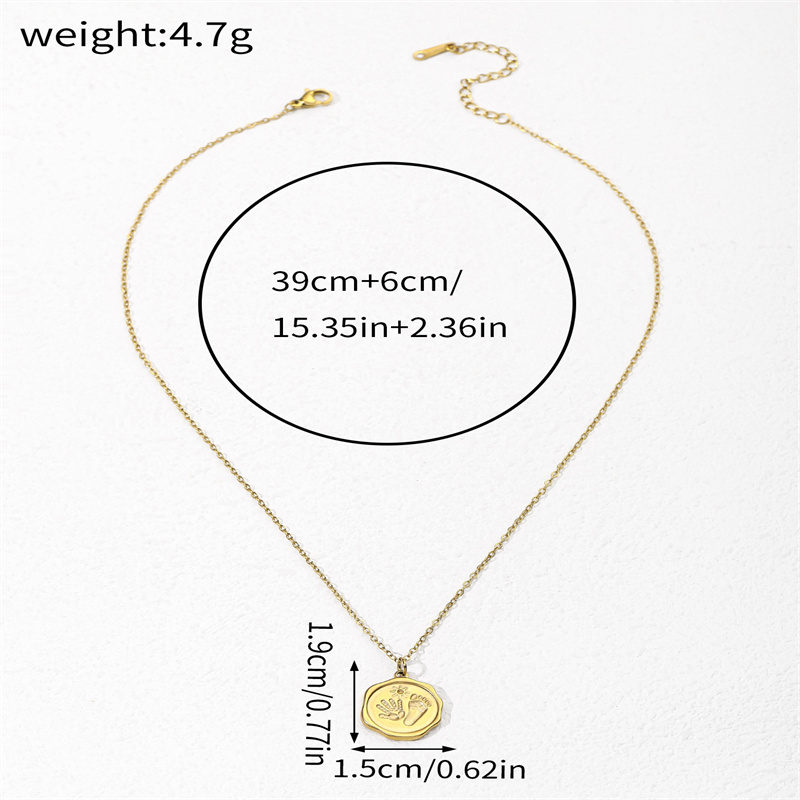 304 Stainless Steel IG Style Classic Style Cool Style Footprint Pendant Necklace display picture 5