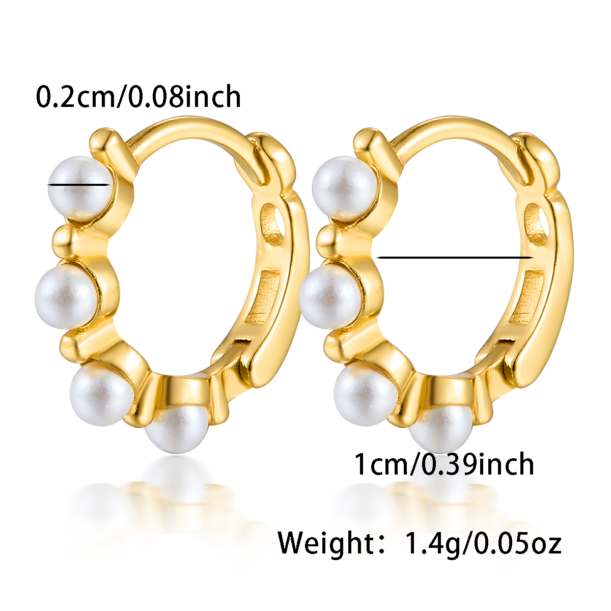 1 Pair Sweet Simple Style Classic Style Round Pearl Inlay Sterling Silver Artificial Pearls Gold Plated Earrings display picture 1