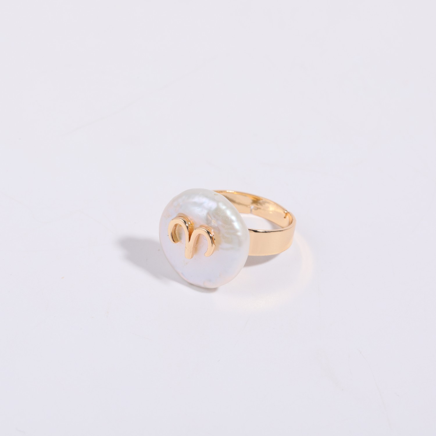Wholesale Simple Style Classic Style Constellation Copper Inlay Freshwater Pearl Open Rings display picture 2