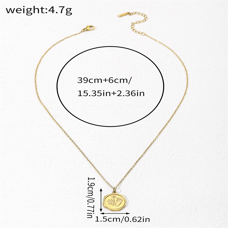 304 Stainless Steel IG Style Classic Style Cool Style Footprint Pendant Necklace display picture 9