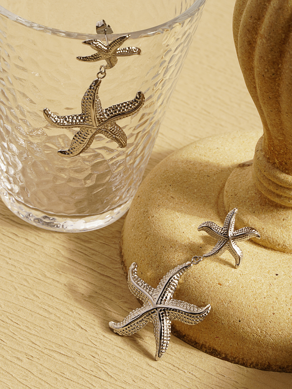 1 Pair Exaggerated Marine Style Starfish 304 Stainless Steel 18K Gold Plated Drop Earrings display picture 7