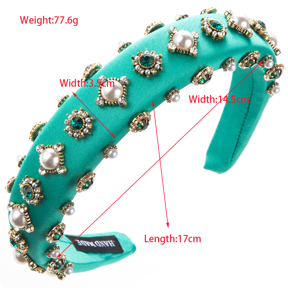 Women's Casual Modern Style Classic Style Round Alloy Inlay Rhinestones Pearl Hair Band display picture 1