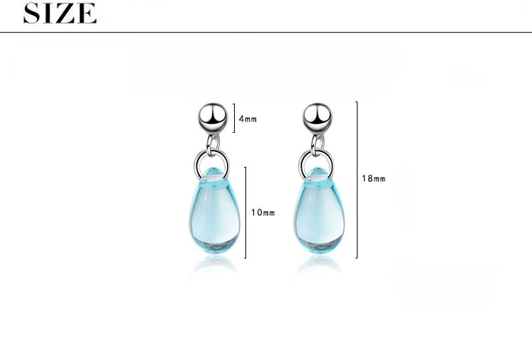 1 Pair Sweet Simple Style Water Droplets Glass Copper White Gold Plated Drop Earrings display picture 1