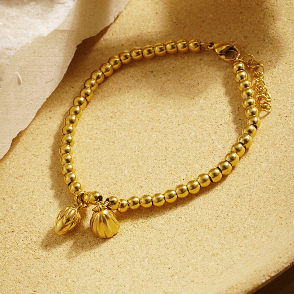 Edelstahl 304 18 Karat Vergoldet IG-Stil Dame Moderner Stil Lotus Lotus Armbänder Halskette display picture 12
