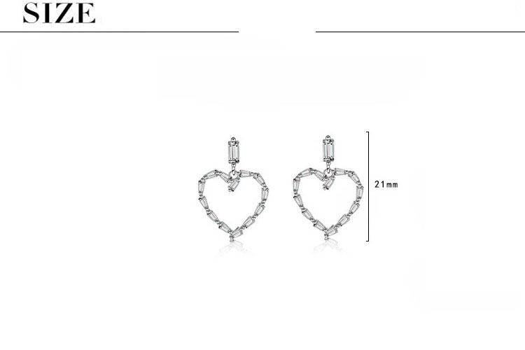 1 Pair Sweet Simple Style Heart Shape Hollow Out Inlay Copper Zircon Drop Earrings display picture 1