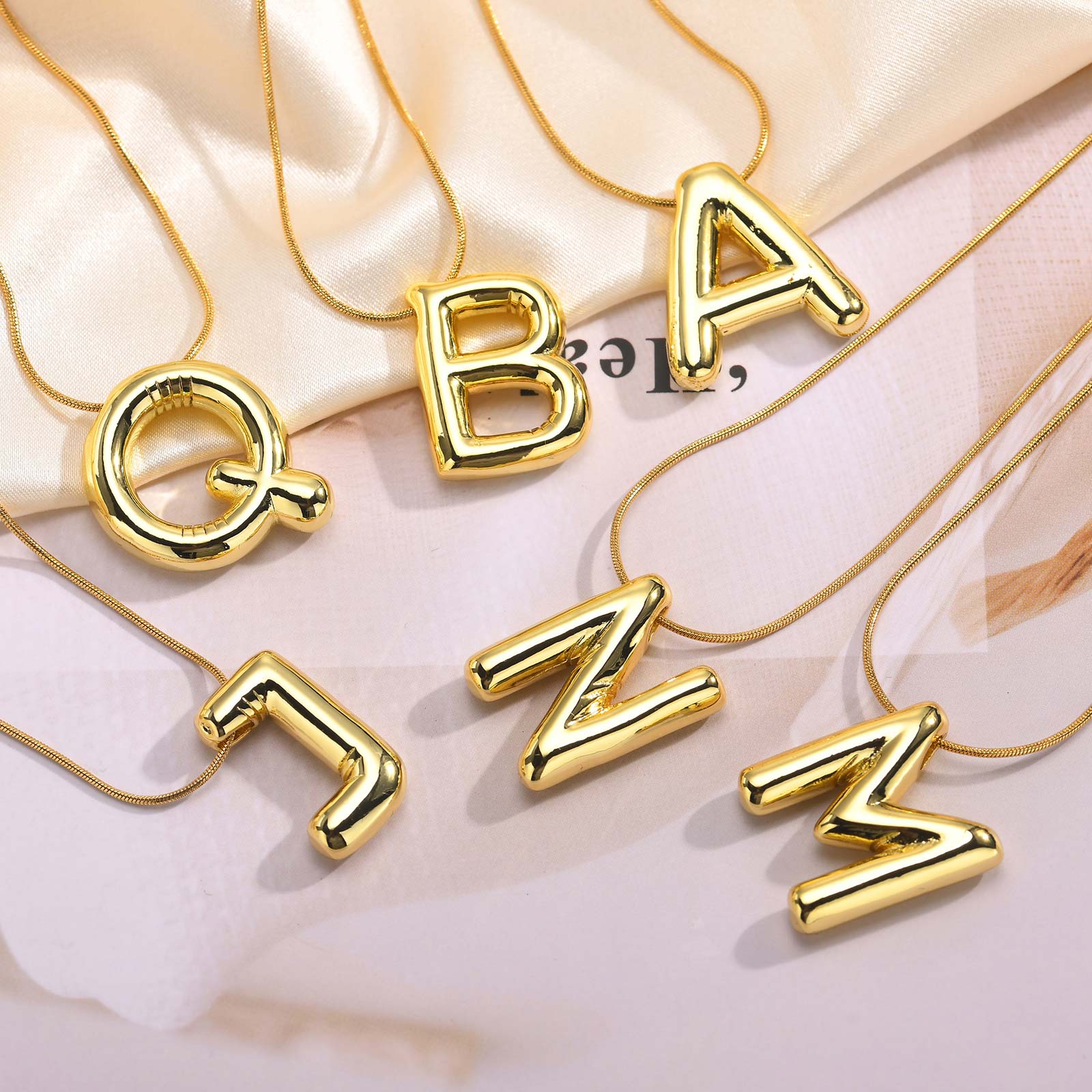 304 Stainless Steel Copper Alloy 18K Gold Plated IG Style Sweet Handmade Letter Pendant Necklace display picture 13