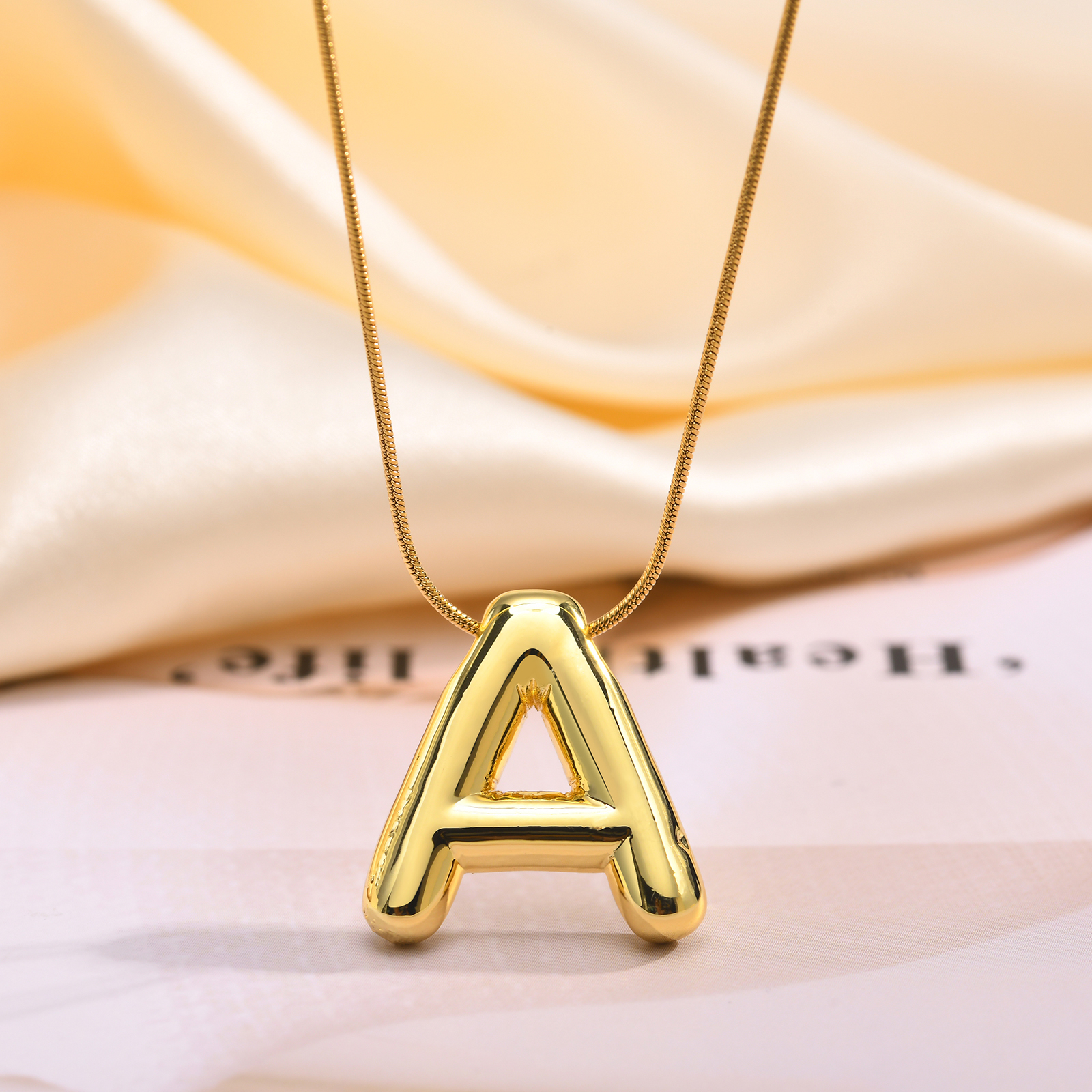 304 Stainless Steel Copper Alloy 18K Gold Plated IG Style Sweet Handmade Letter Pendant Necklace display picture 15