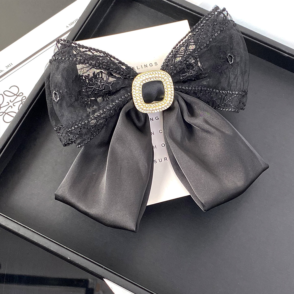 Women's Elegant Sweet Bow Knot Cloth Inlay Rhinestones Hair Clip display picture 2