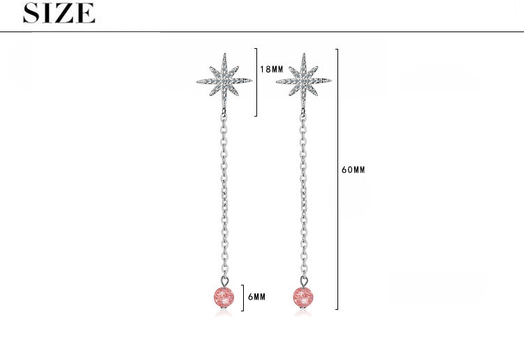 1 Pair IG Style Shiny Star Crystal Chain Inlay Copper Zircon Drop Earrings display picture 1