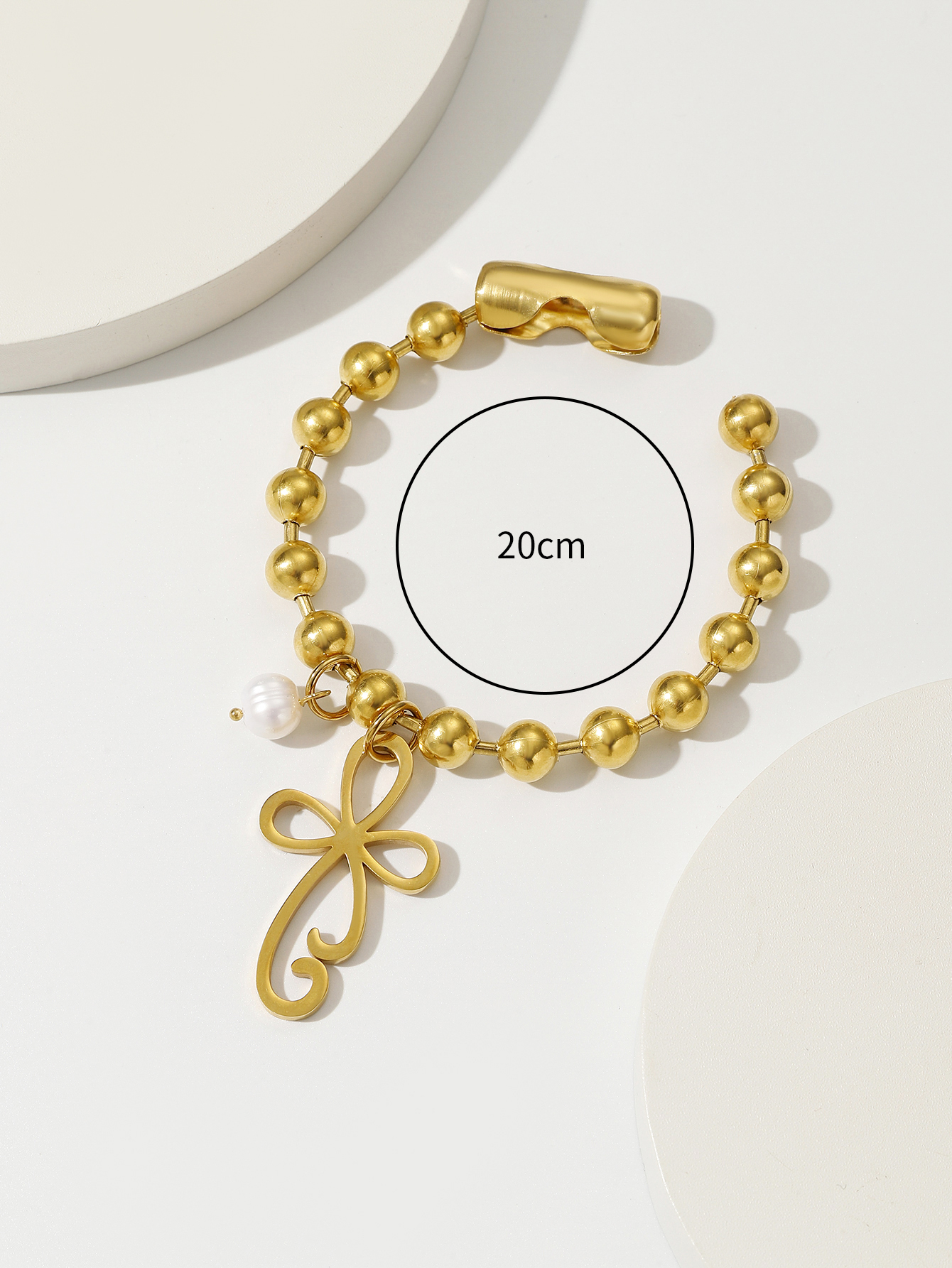 Edelstahl 304 24 Karat Vergoldet Süss Klassischer Stil Perlen Inlay Blume Perle Armbänder display picture 5