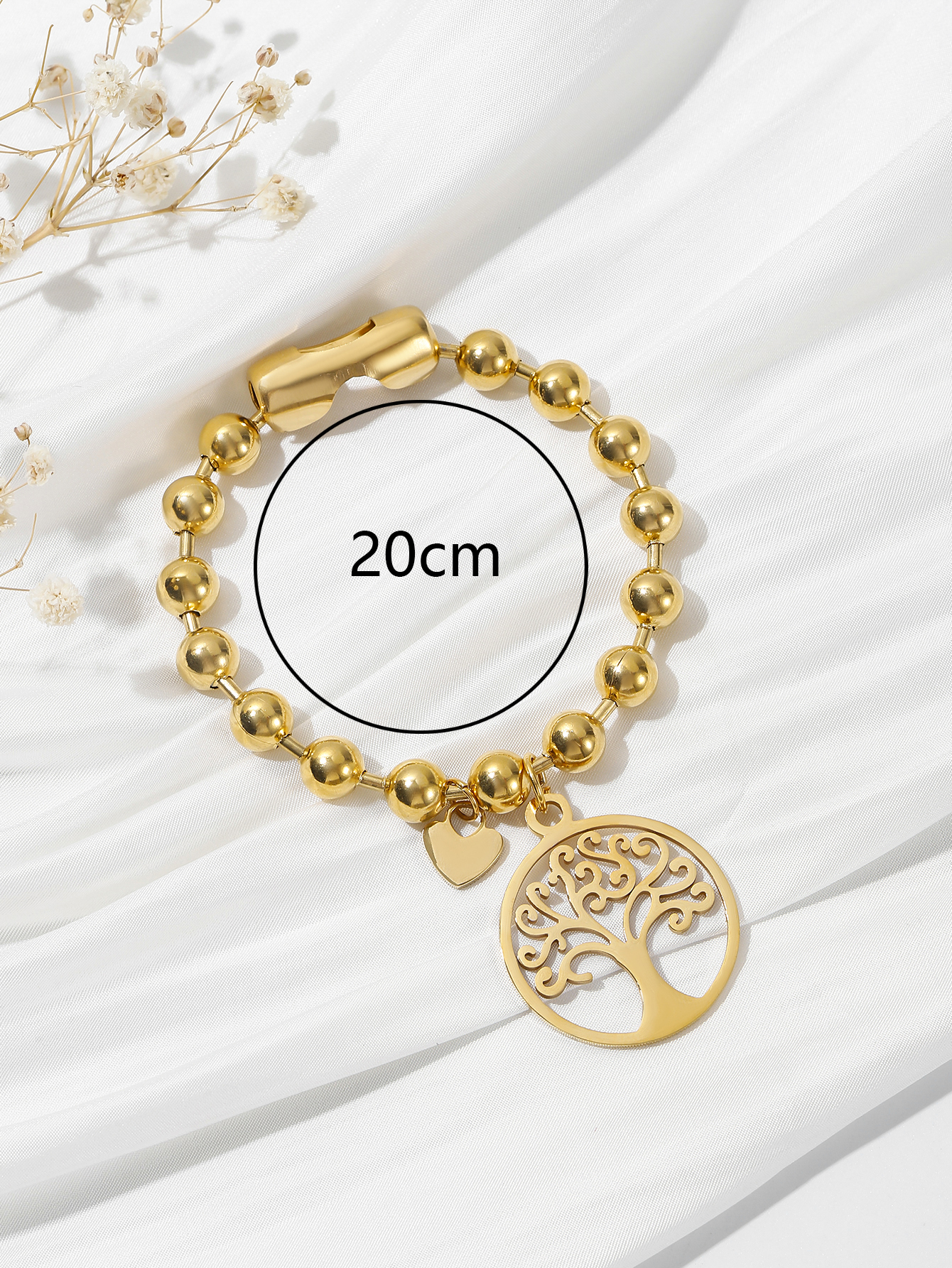 Edelstahl 304 24 Karat Vergoldet Süss Klassischer Stil Perlen Inlay Blume Perle Armbänder display picture 6