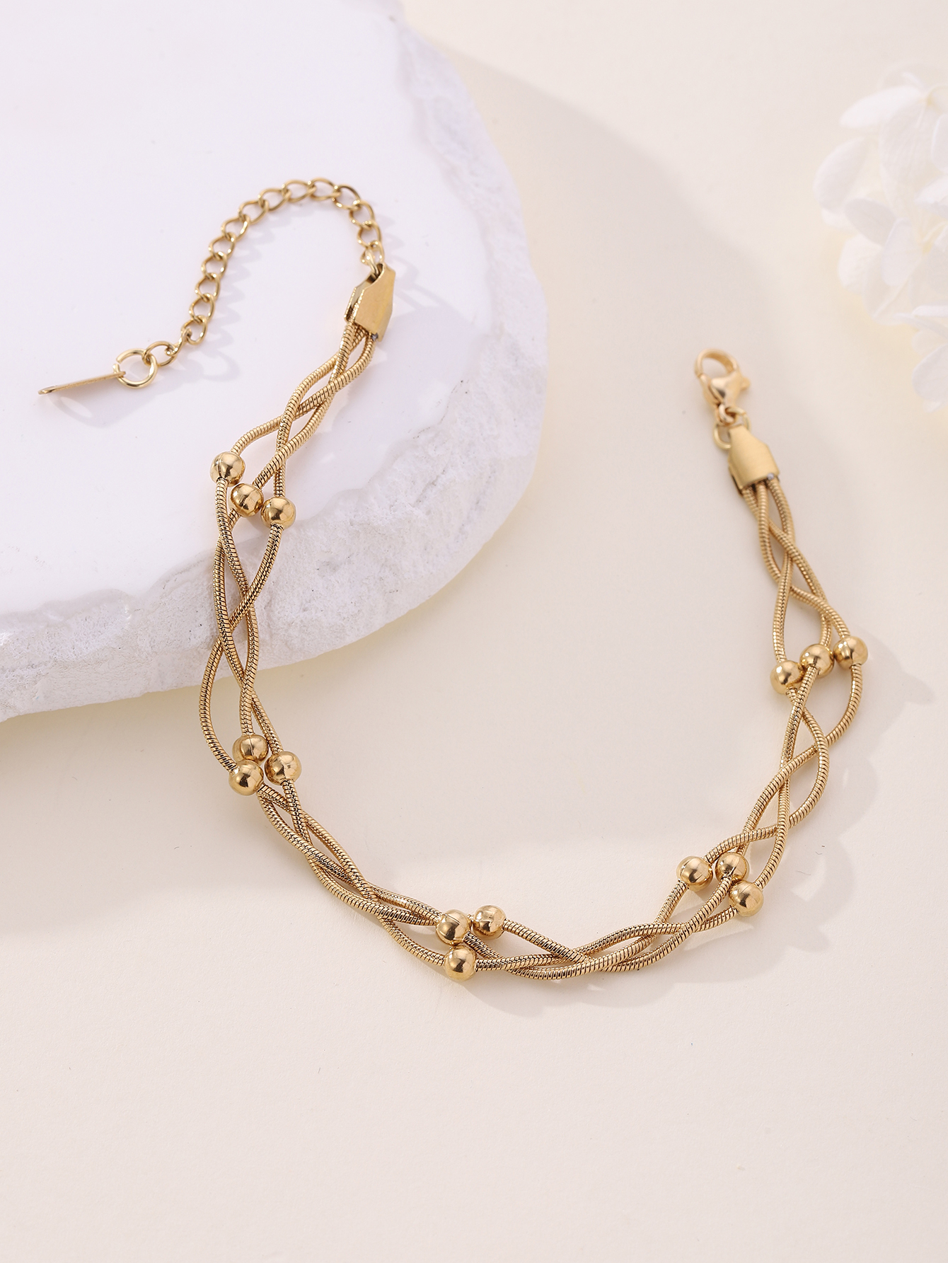 Hawaiian Tropical Cool Style Solid Color 304 Stainless Steel Plating 18K Gold Plated Women's Anklet display picture 2