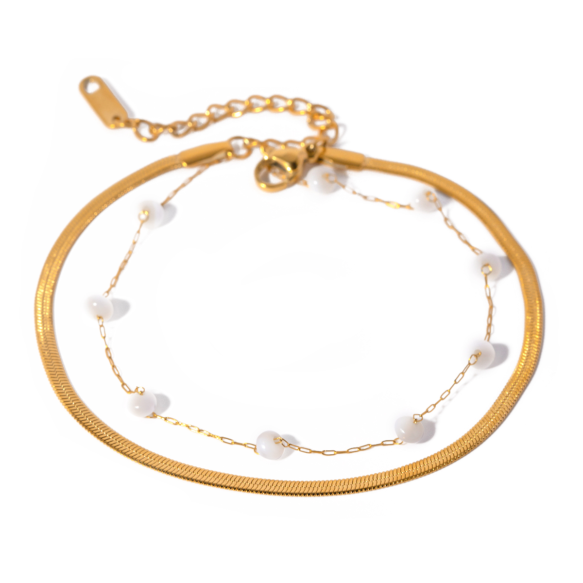 IG Style Simple Style Solid Color 18K Gold Plated 304 Stainless Steel Wholesale Anklet display picture 1