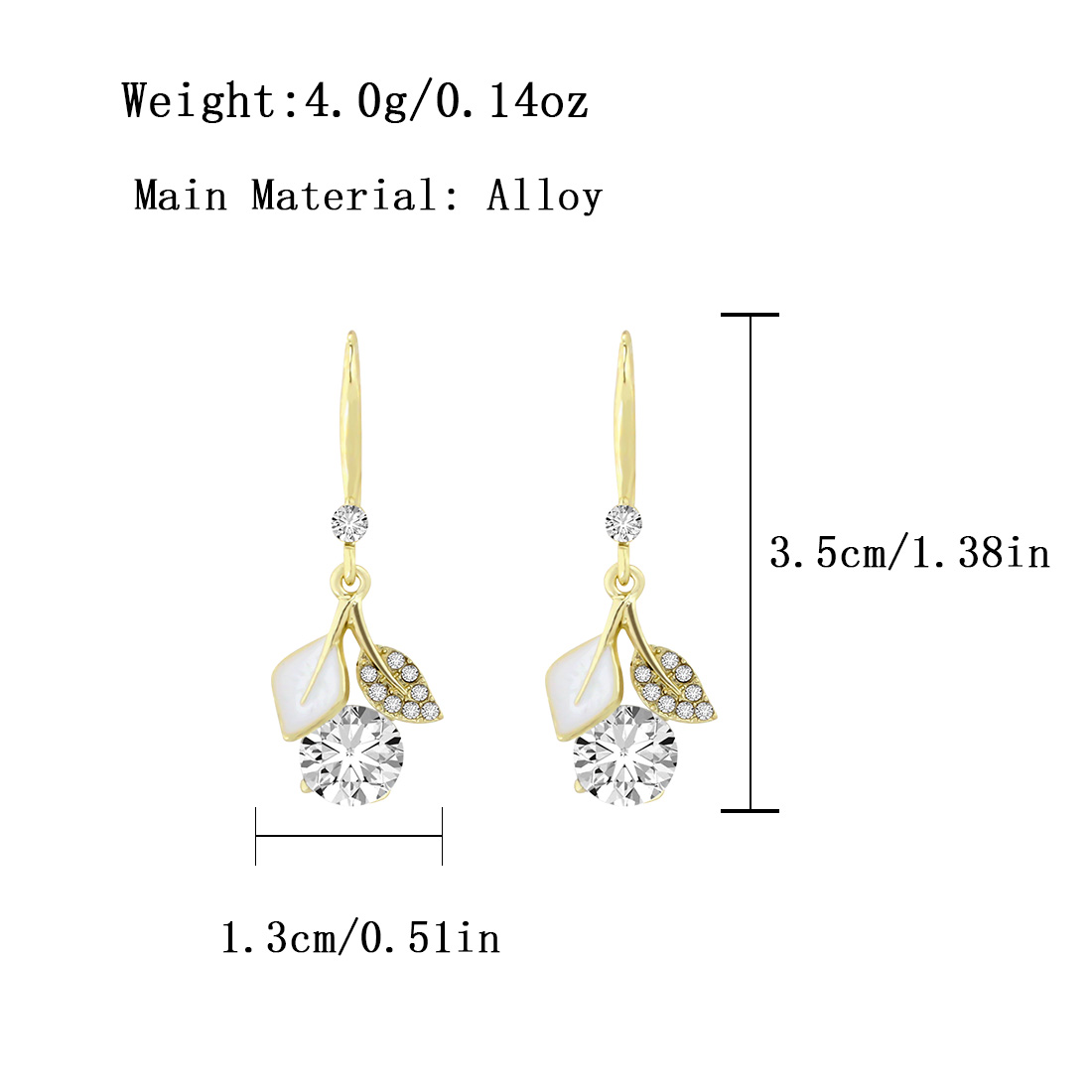 1 Pair Elegant Commute Leaves Inlay Alloy Rhinestones Gold Plated Drop Earrings display picture 1