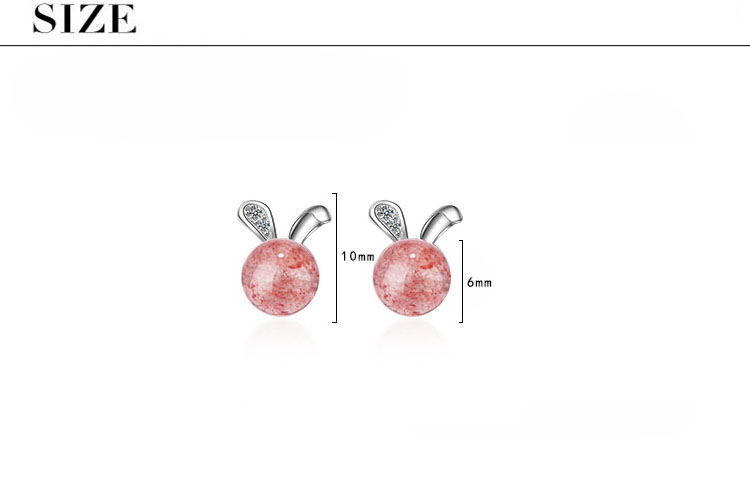 1 Pair Cute Sweet Rabbit Inlay Copper Crystal Zircon White Gold Plated Ear Studs display picture 1