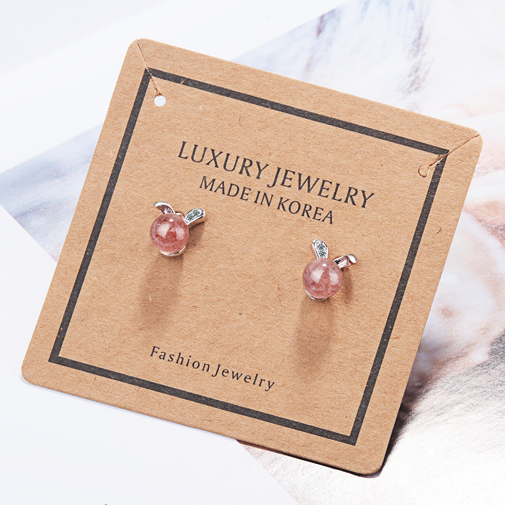 1 Pair Cute Sweet Rabbit Inlay Copper Crystal Zircon White Gold Plated Ear Studs display picture 6