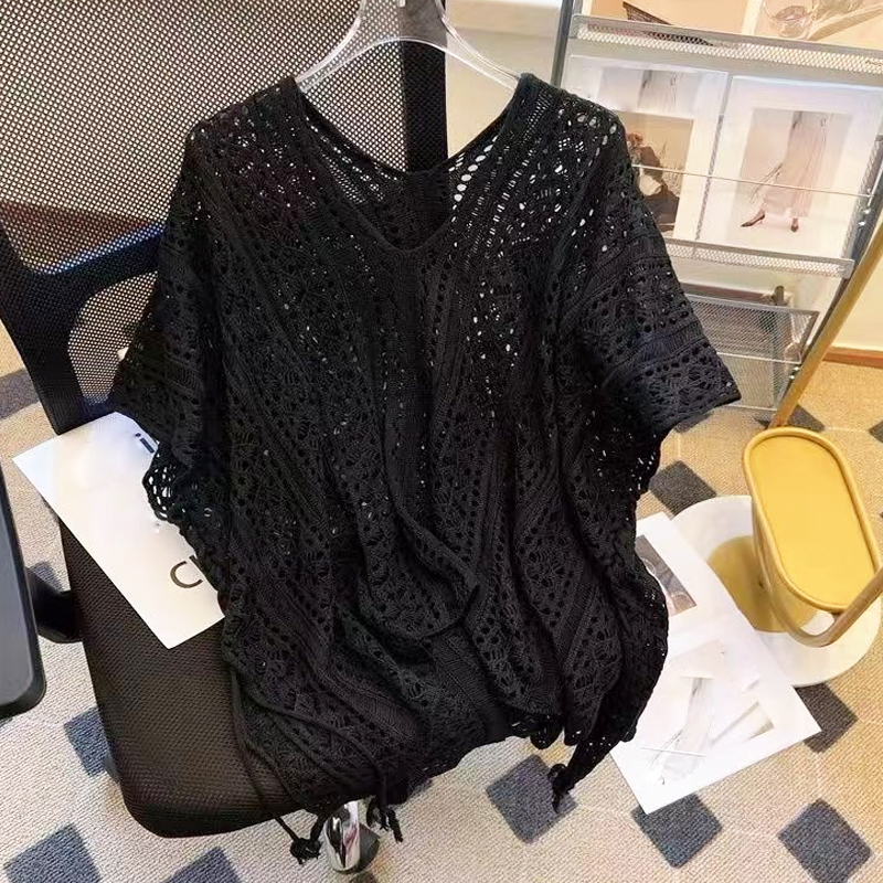 Women's Knitwear Eyelet Top Sleeveless Sweaters & Cardigans Hollow Out Streetwear Solid Color display picture 2