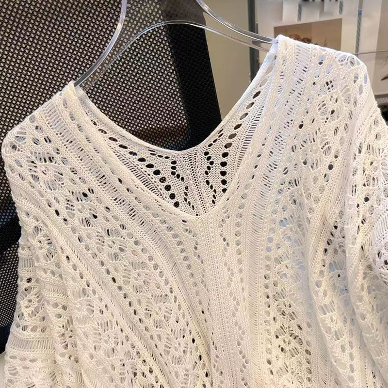 Women's Knitwear Eyelet Top Sleeveless Sweaters & Cardigans Hollow Out Streetwear Solid Color display picture 5