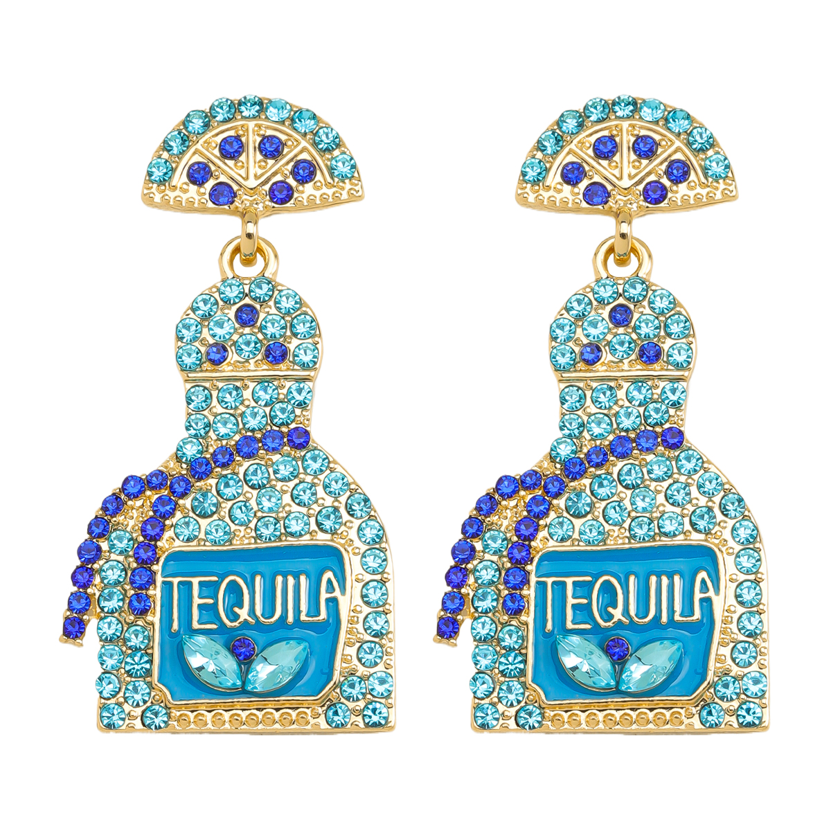 1 Pair Classic Style Shiny Wine Bottle Inlay Alloy Rhinestones Drop Earrings display picture 15