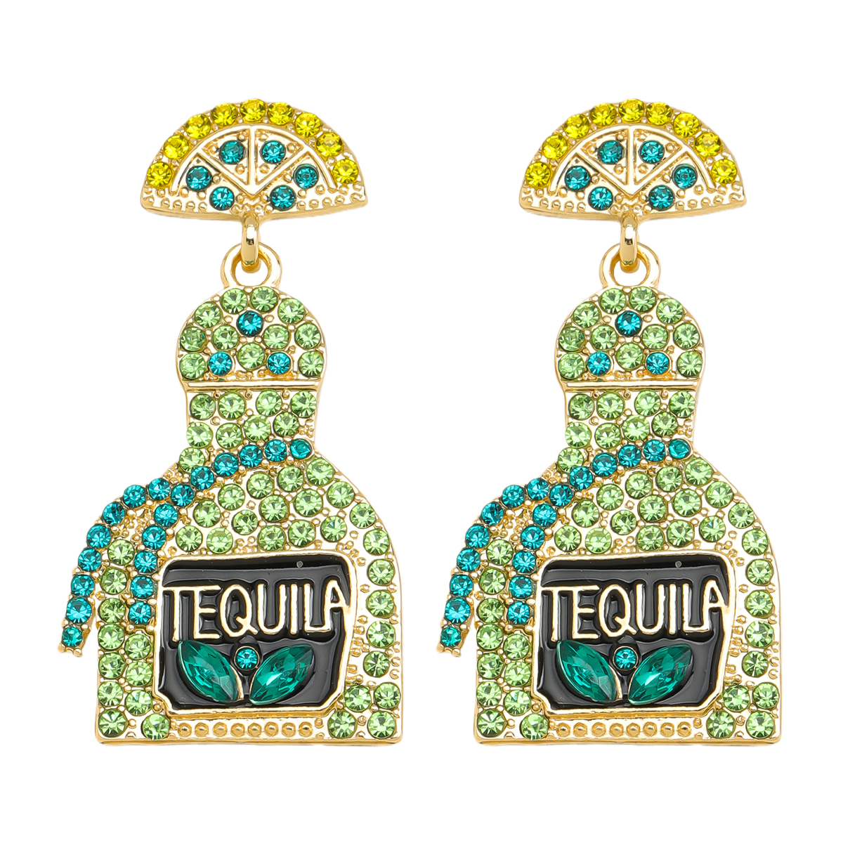 1 Pair Classic Style Shiny Wine Bottle Inlay Alloy Rhinestones Drop Earrings display picture 16