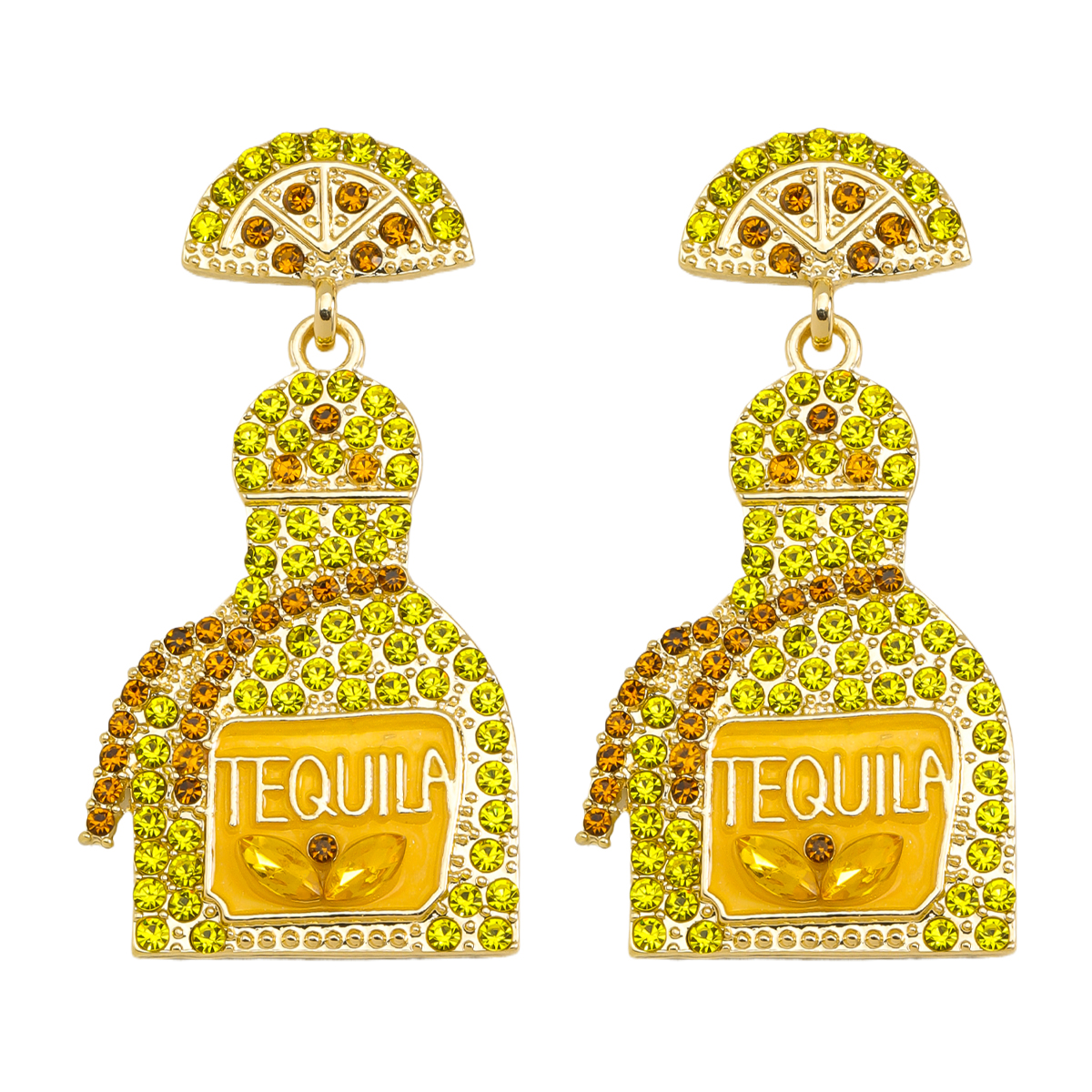 1 Pair Classic Style Shiny Wine Bottle Inlay Alloy Rhinestones Drop Earrings display picture 14