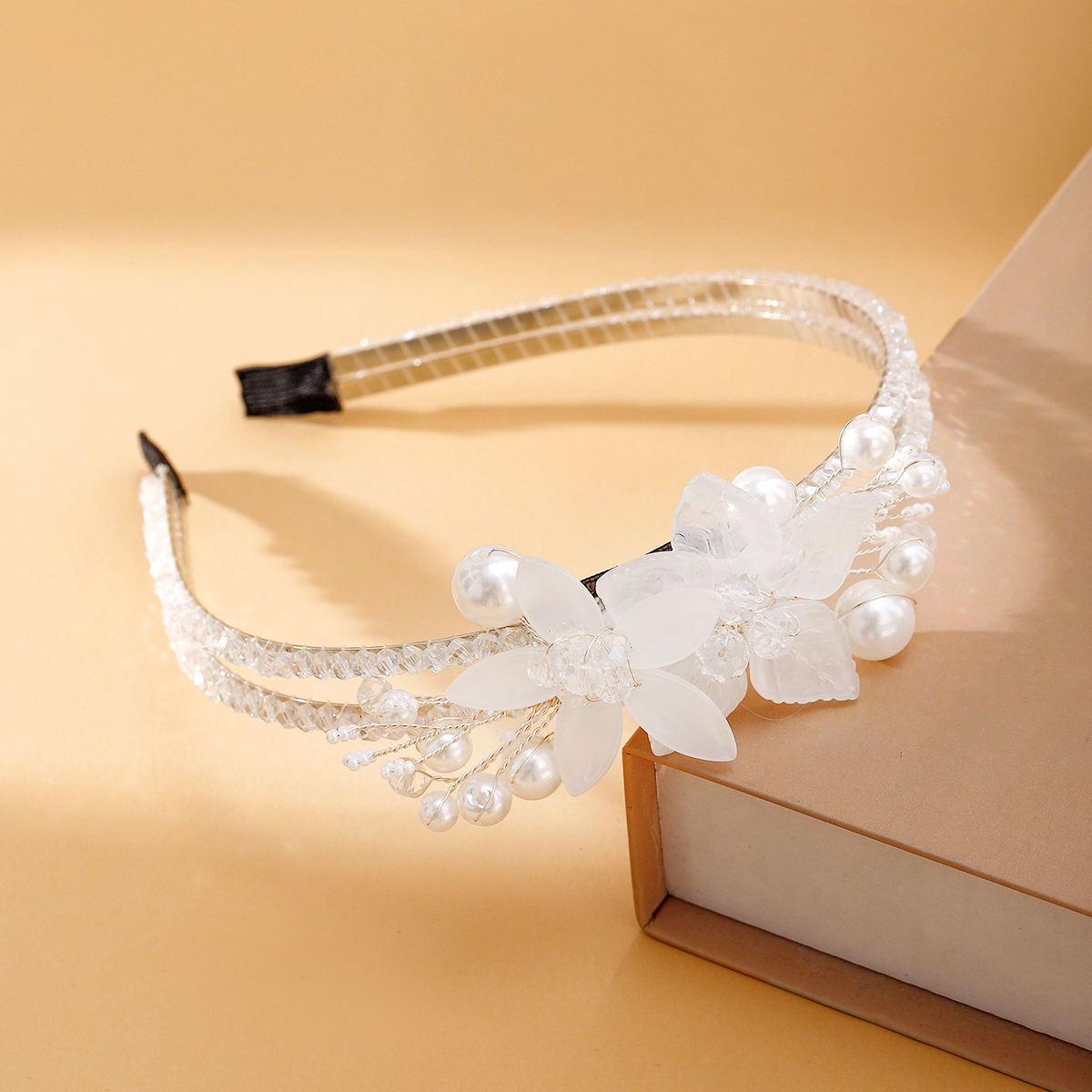 Women's Fairy Style Shiny Flower Organza Metal Inlay Artificial Crystal Artificial Pearls Hair Band display picture 2