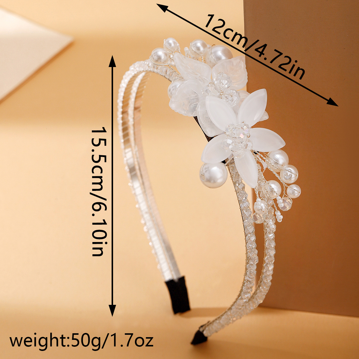 Women's Fairy Style Shiny Flower Organza Metal Inlay Artificial Crystal Artificial Pearls Hair Band display picture 14