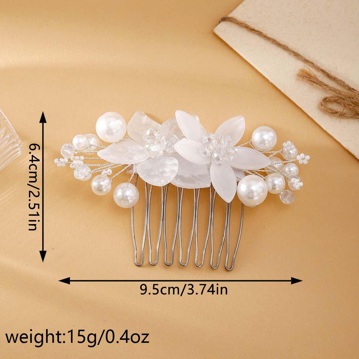 Women's Fairy Style Princess Bridal Flower Imitation Pearl Handmade Inlay Artificial Pearls Rhinestones Hair Clip Insert Comb display picture 16