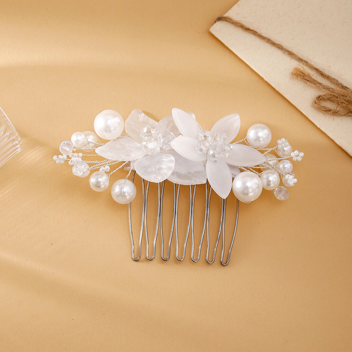 Women's Fairy Style Princess Bridal Flower Imitation Pearl Handmade Inlay Artificial Pearls Rhinestones Hair Clip Insert Comb display picture 20