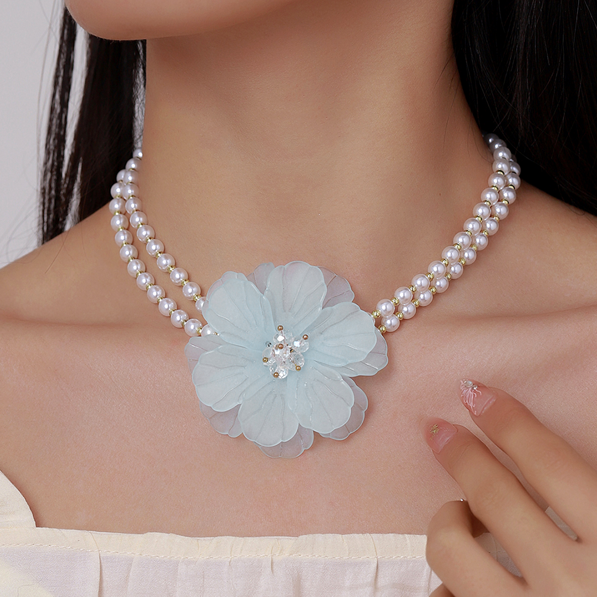 IG Style Sweet Flower Imitation Pearl Beaded Women's Necklace display picture 2