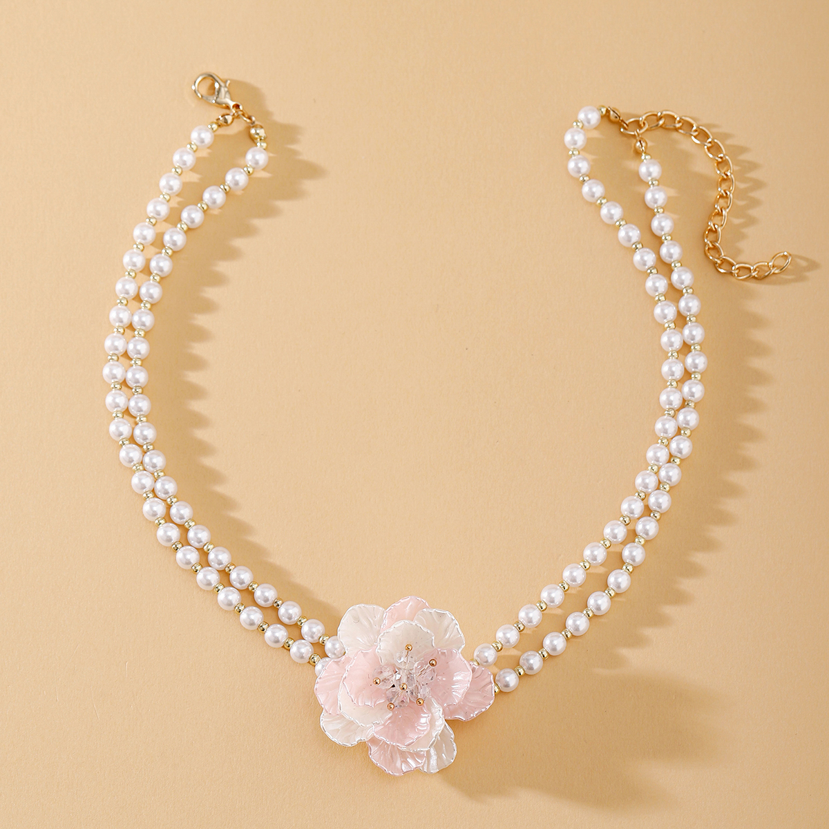 IG-Stil Süss Blume Imitationsperle Perlen Frau Halskette display picture 32