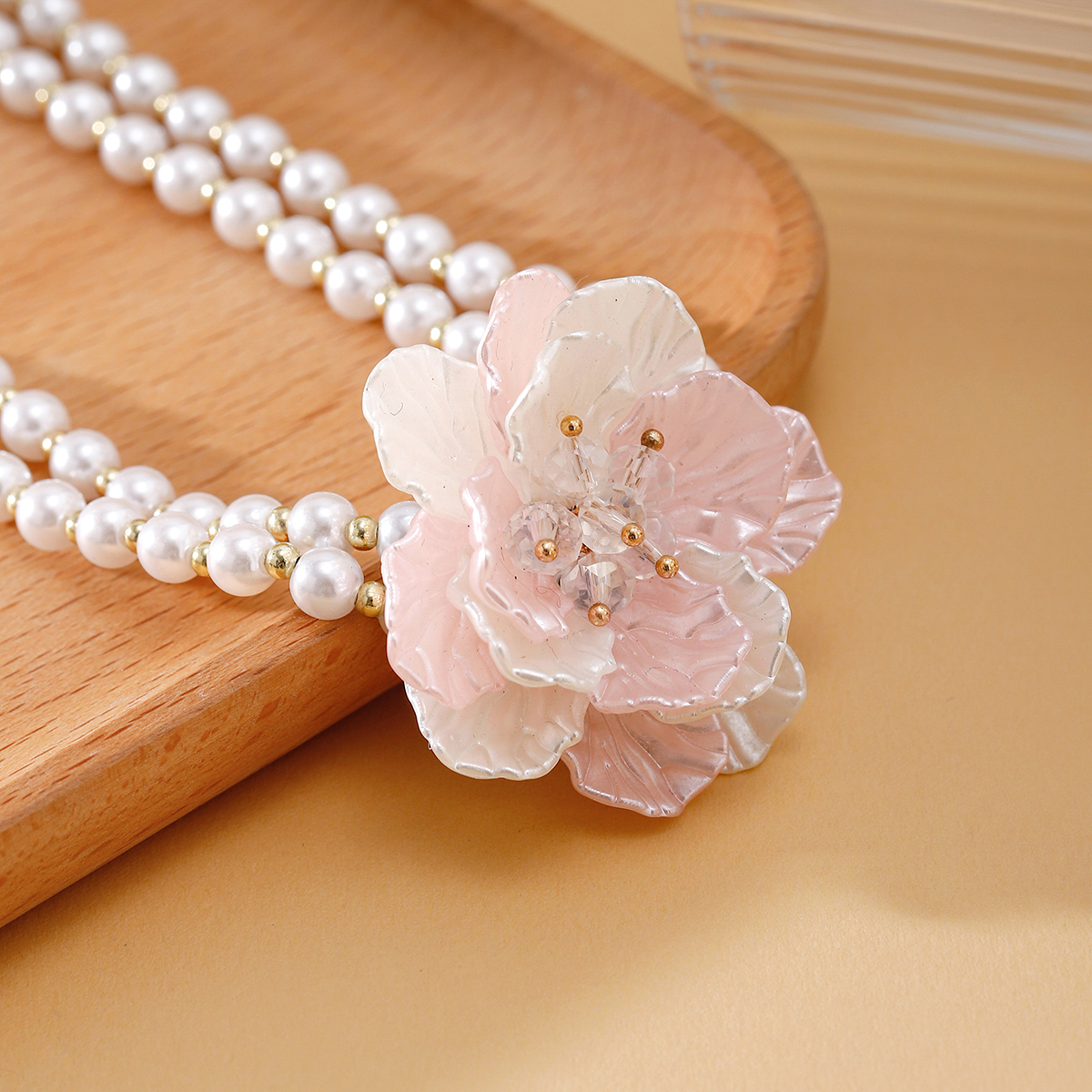 IG-Stil Süss Blume Imitationsperle Perlen Frau Halskette display picture 30