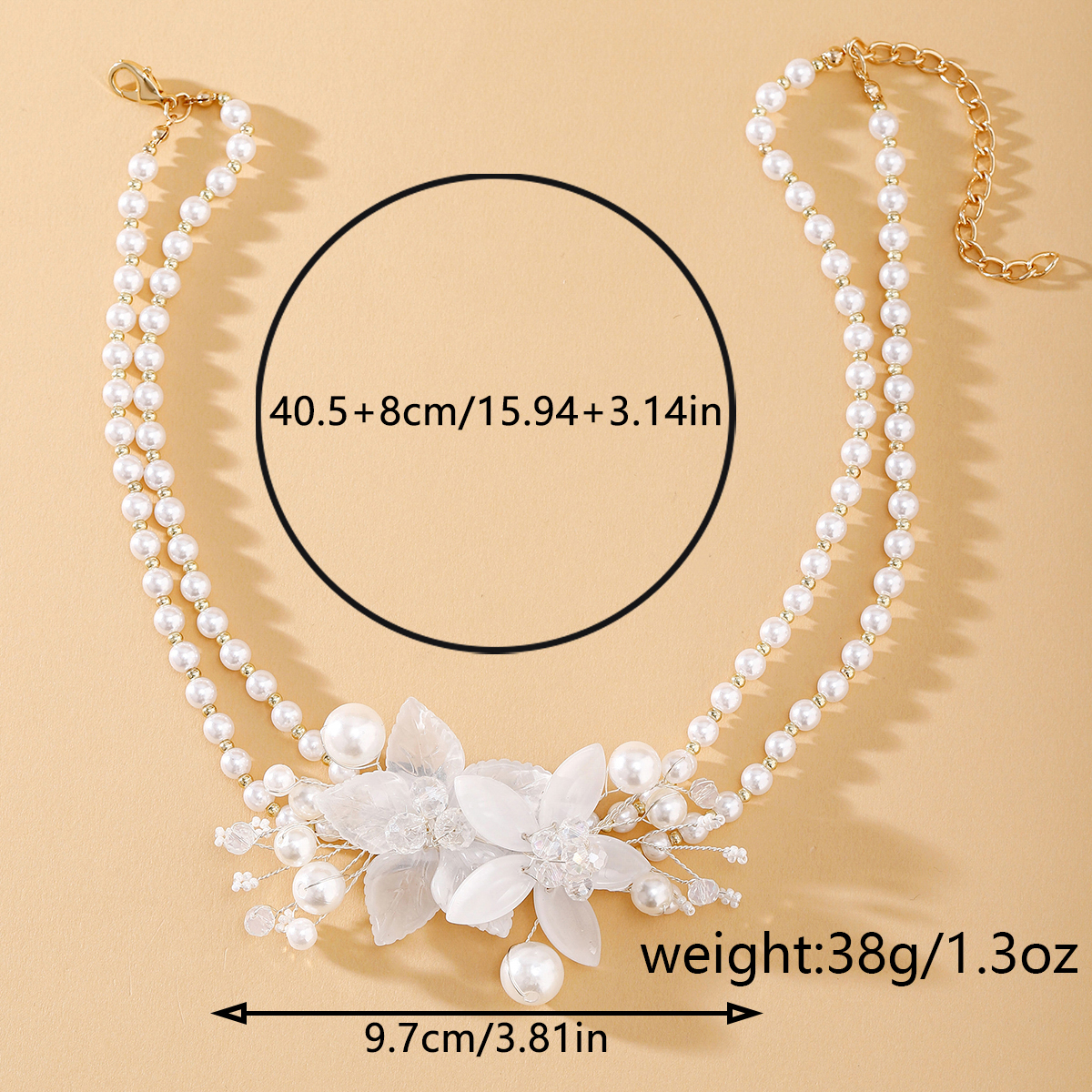IG-Stil Süss Blume Imitationsperle Perlen Frau Halskette display picture 45