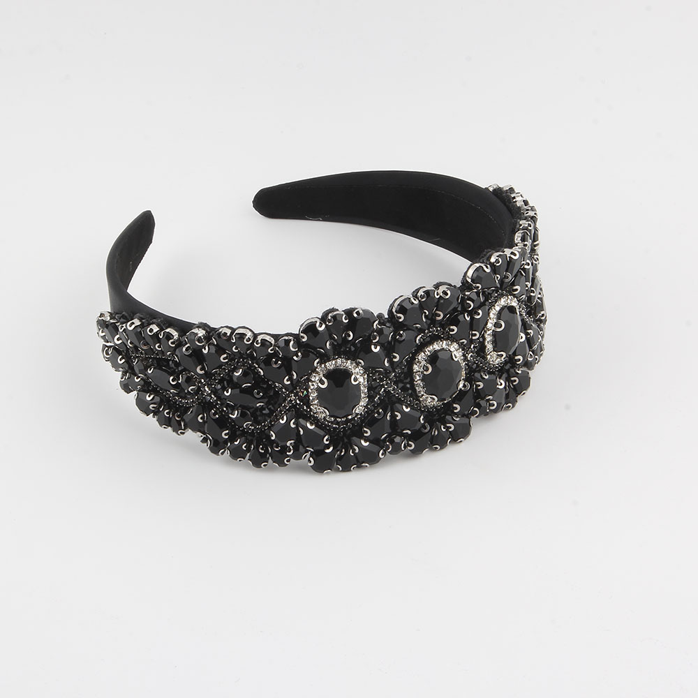 Women's Simple Style Color Block Rhinestone Inlay Rhinestones Hair Band display picture 3