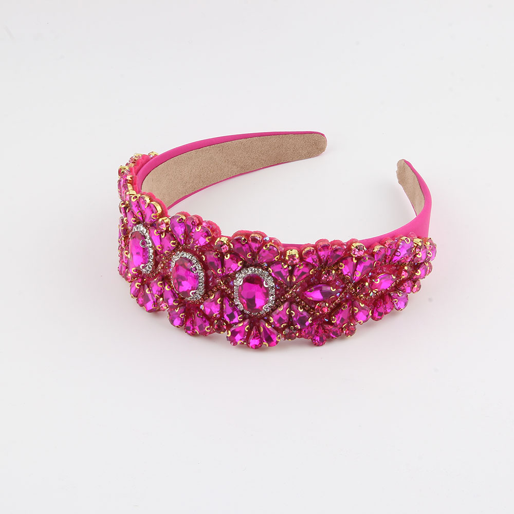 Women's Simple Style Color Block Rhinestone Inlay Rhinestones Hair Band display picture 6