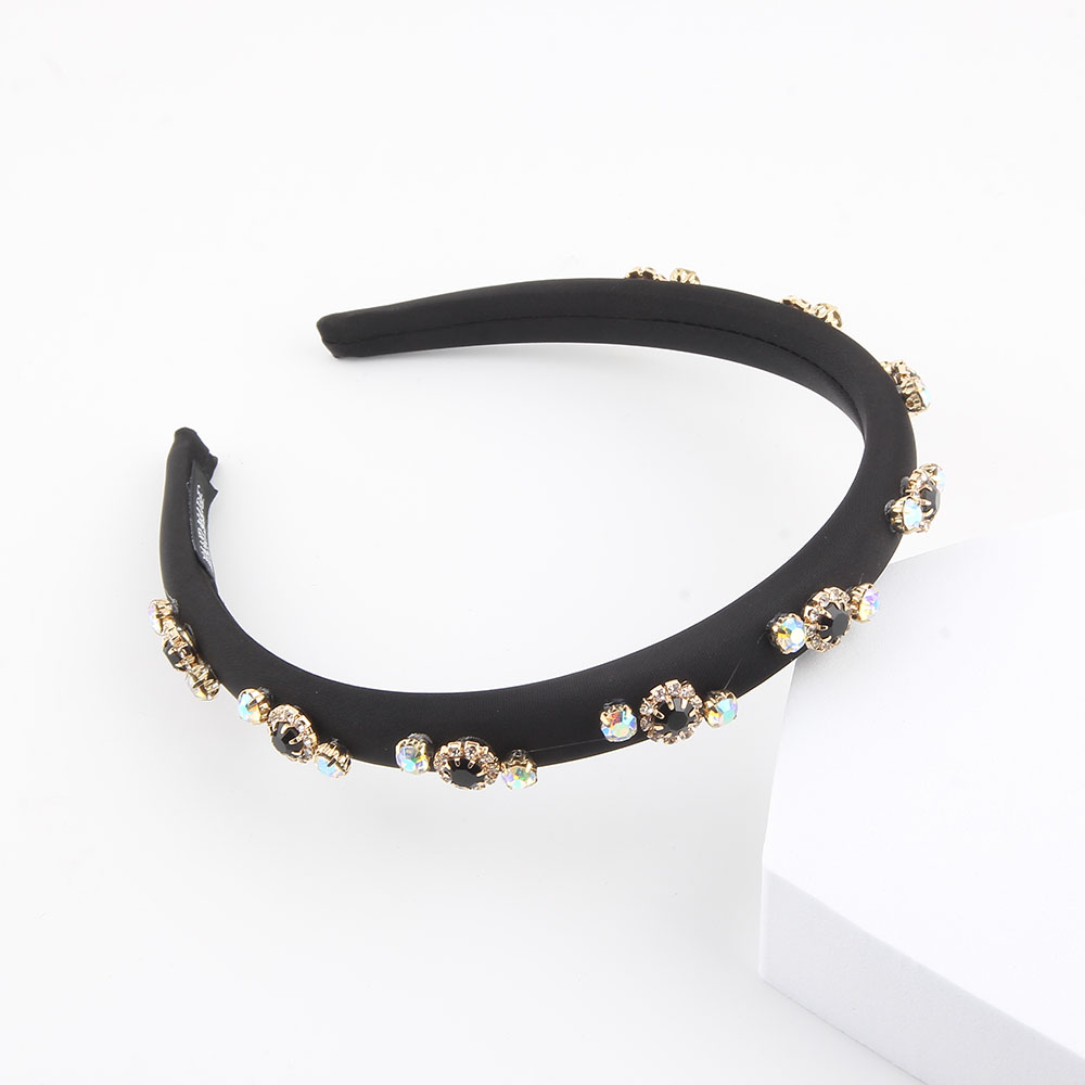 Women's Simple Style Color Block Plastic Inlay Rhinestones Hair Band display picture 8
