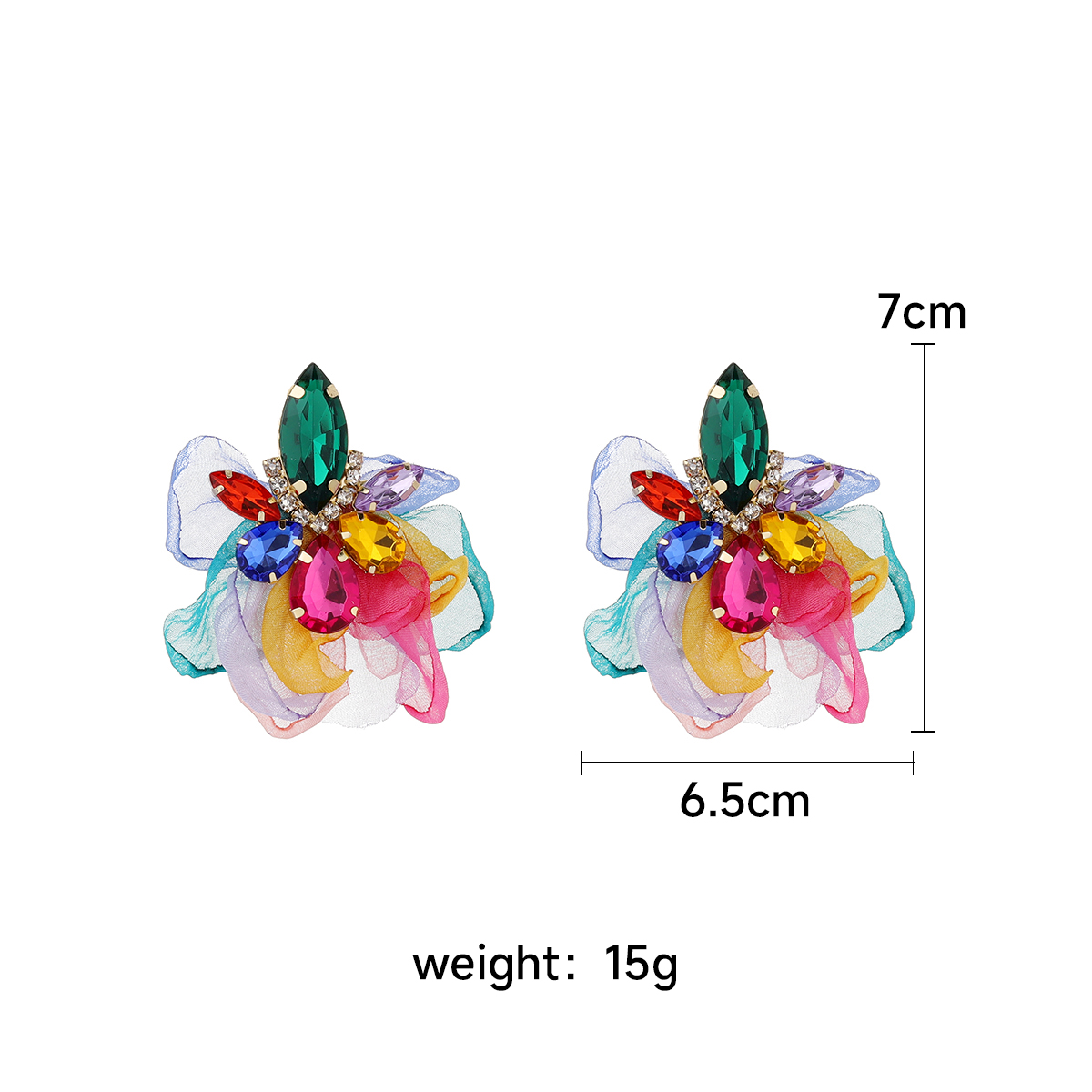 1 Pair Retro Flower Inlay Alloy Rhinestones Ear Studs display picture 1