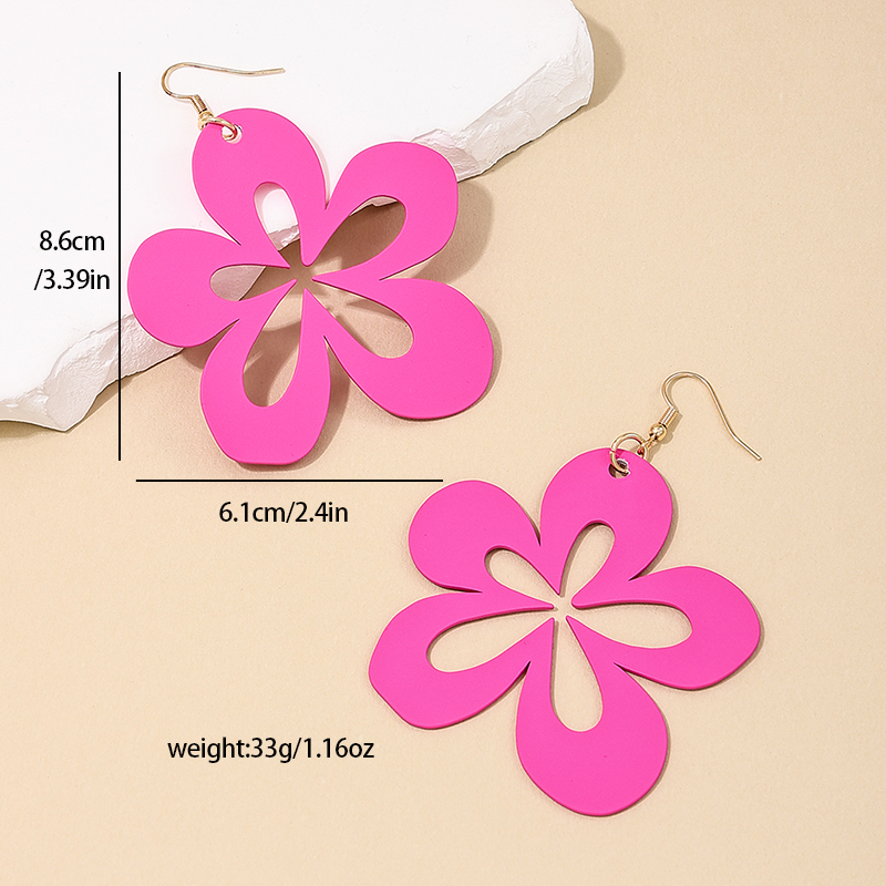 1 Piece IG Style Sweet Flower Hollow Out Alloy Drop Earrings display picture 5