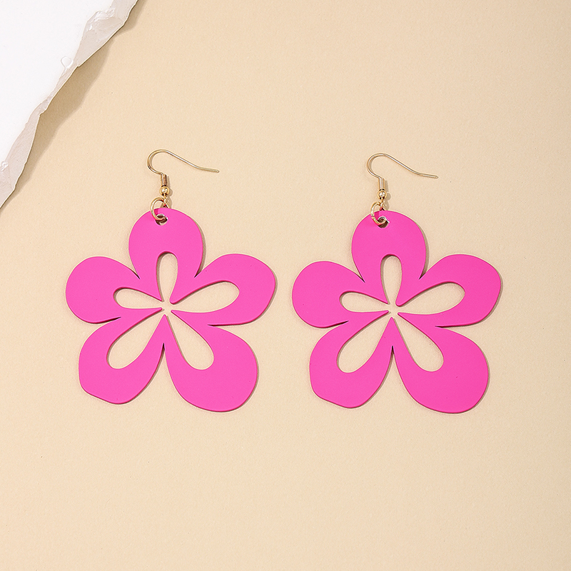 1 Piece IG Style Sweet Flower Hollow Out Alloy Drop Earrings display picture 4