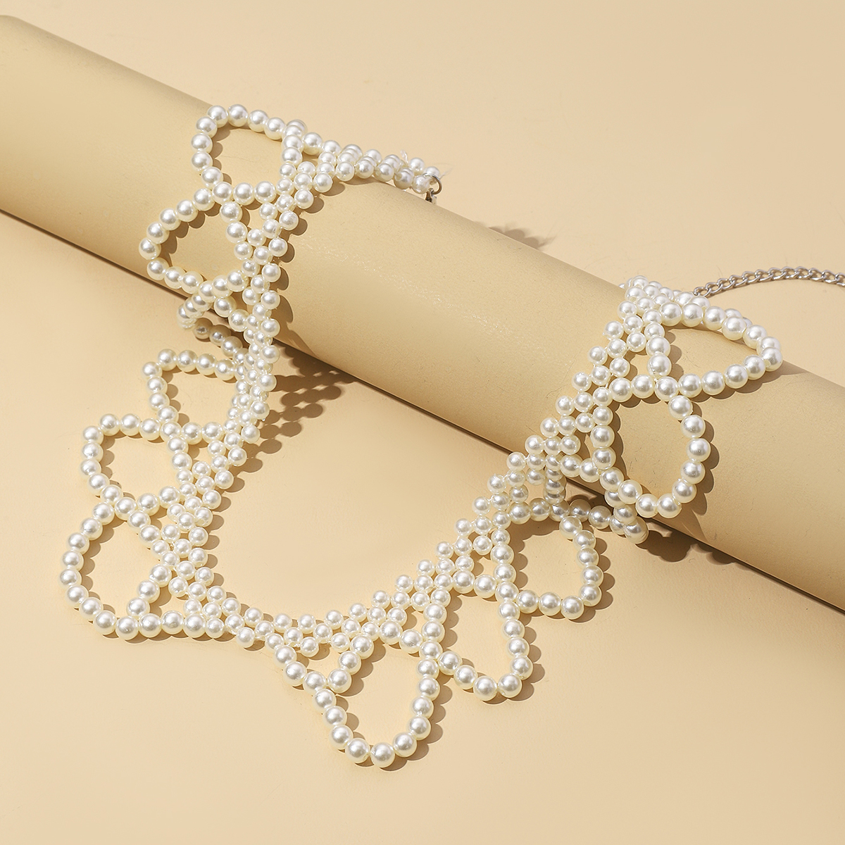 Elegant Simple Style Round Pearl Beaded Braid Women's Choker display picture 11