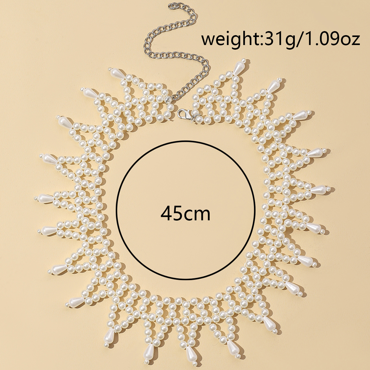 Elegant Simple Style Round Pearl Beaded Braid Women's Choker display picture 7