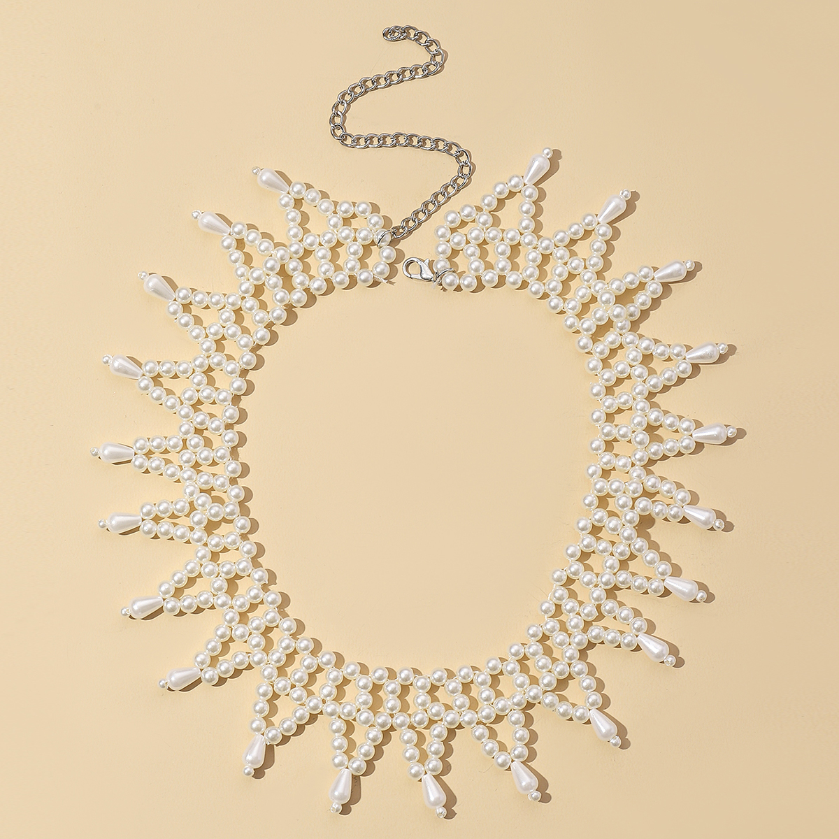 Elegant Simple Style Round Pearl Beaded Braid Women's Choker display picture 8
