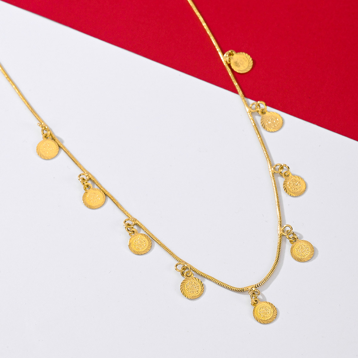 Kupfer 18 Karat Vergoldet Einfacher Stil Klassischer Stil Überzug Münze Armbänder Halskette display picture 2