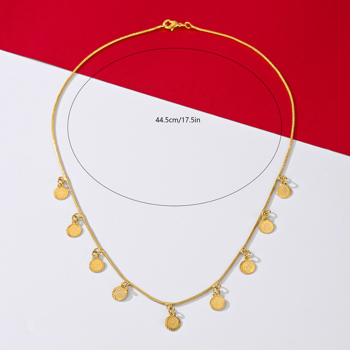 Kupfer 18 Karat Vergoldet Einfacher Stil Klassischer Stil Überzug Münze Armbänder Halskette display picture 3