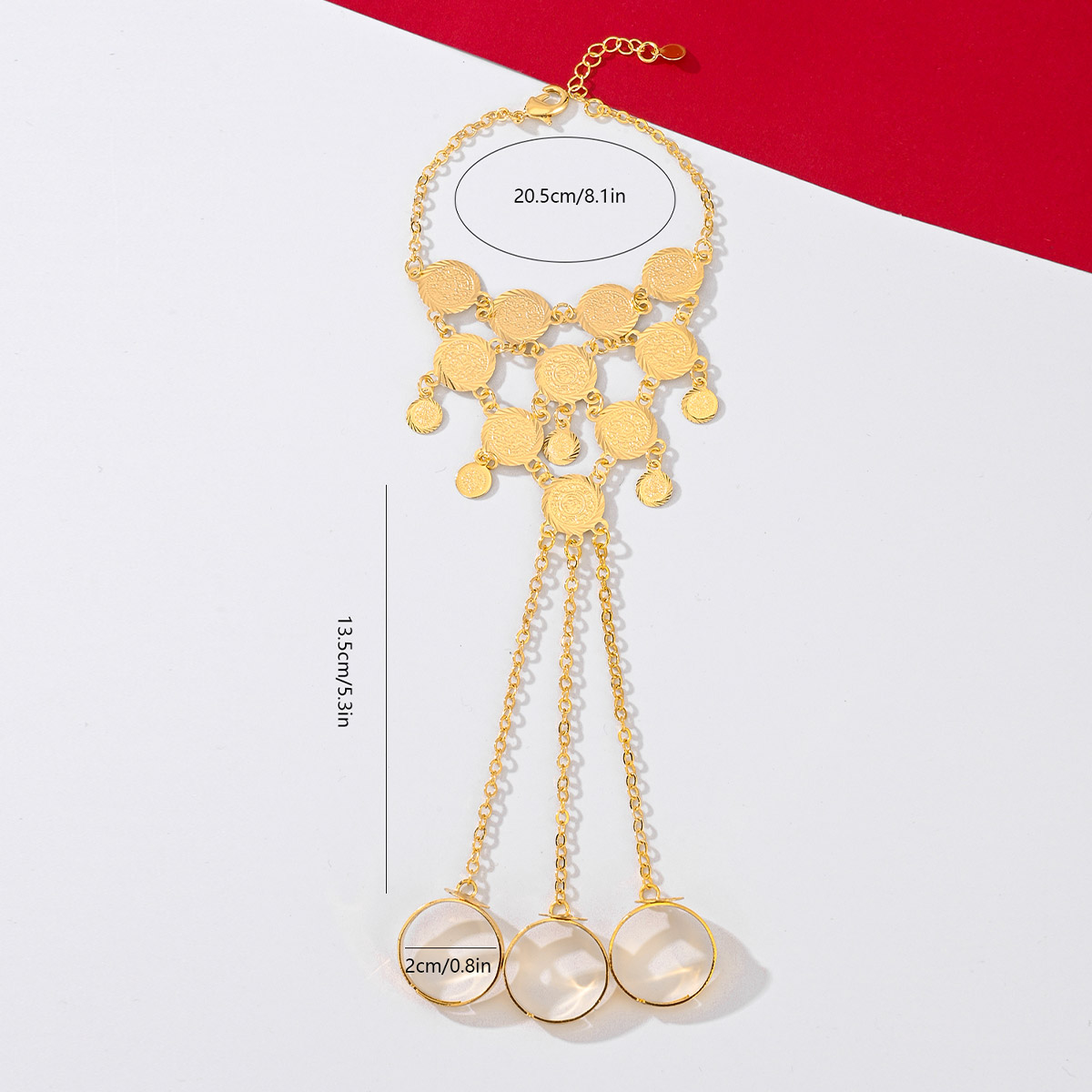 Le Cuivre Plaqué Or 18K Style Simple Style Classique Placage Pièce De Monnaie Bracelets Collier display picture 9