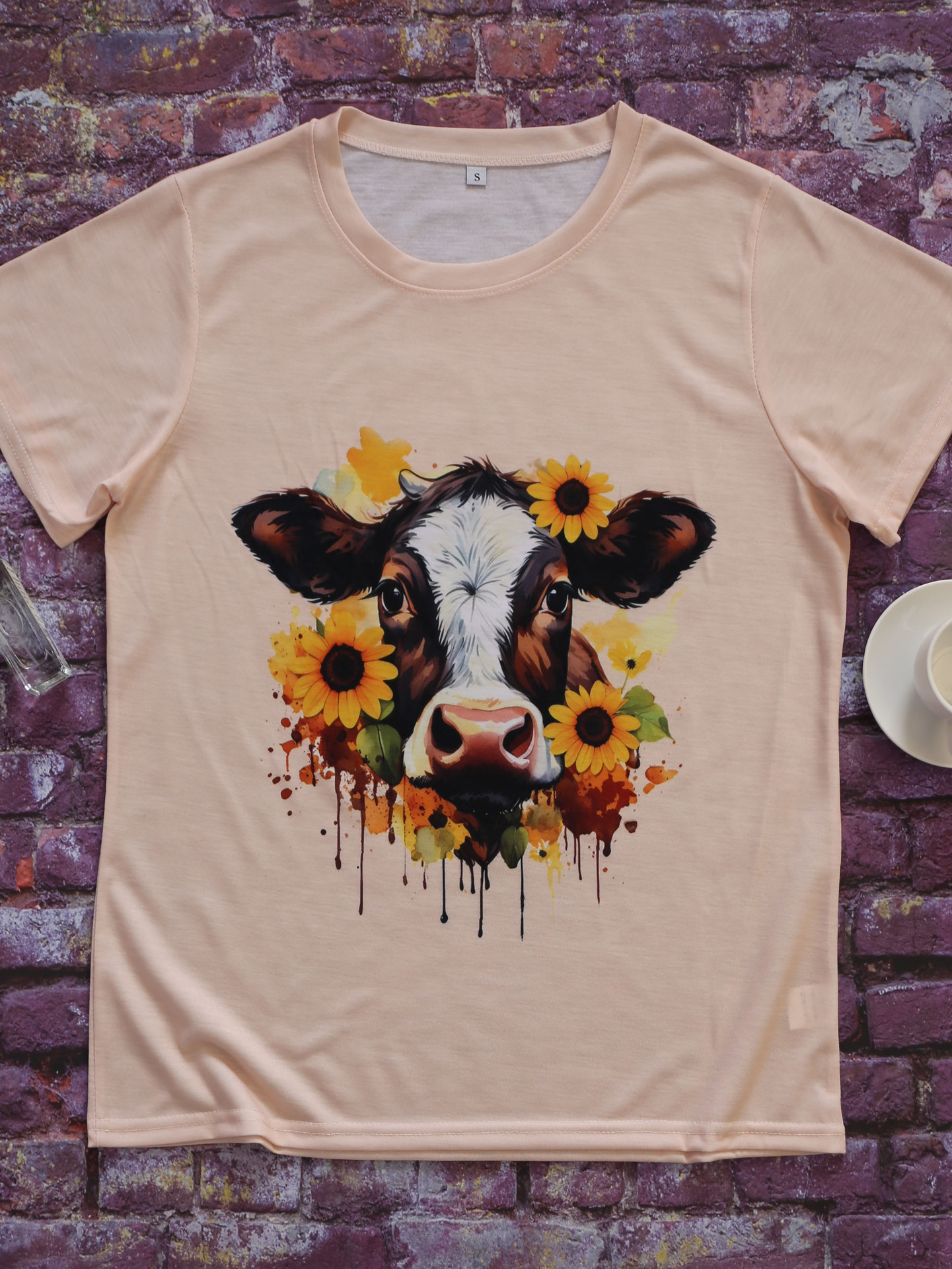 Frau T-Shirt Kurzarm T-Shirts Einfacher Stil Das Vieh display picture 2
