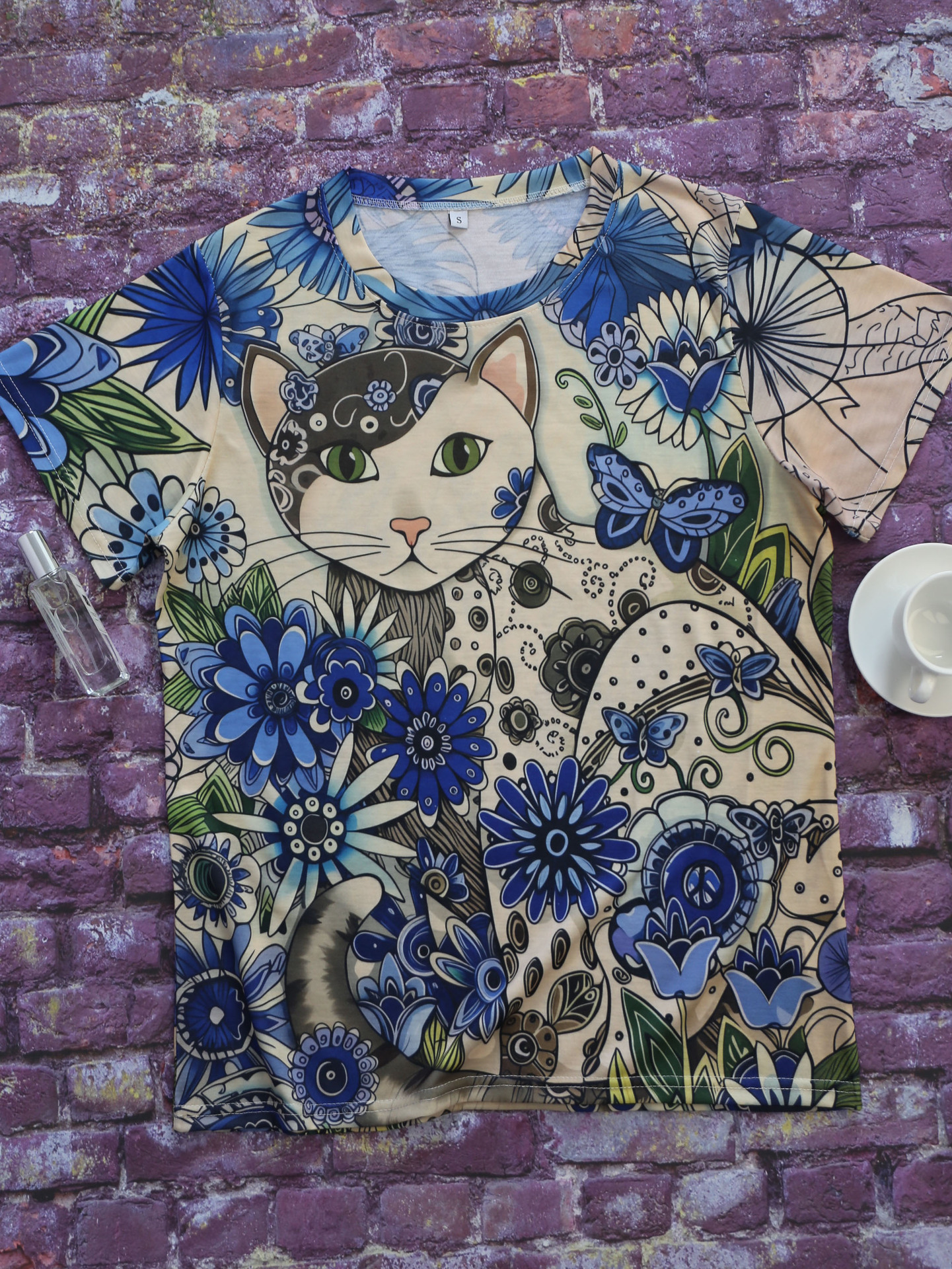 Frau T-Shirt Kurzarm T-Shirts Einfacher Stil Katze display picture 2