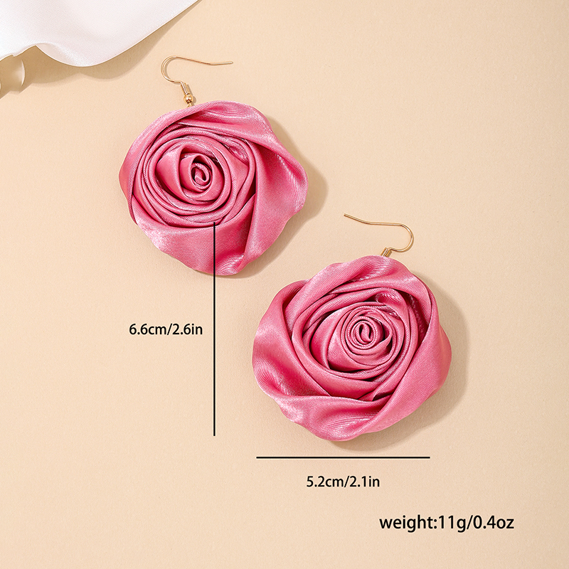 1 Pair Sweet Simple Style Flower Cloth Drop Earrings display picture 5