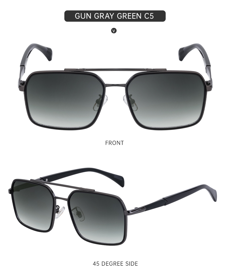 Casual Hawaiian Tropical Square Pc Square Full Frame Men's Sunglasses display picture 2