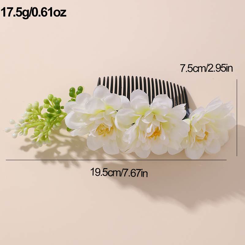 Women's IG Style Pastoral Flower Plastic Cloth Insert Comb display picture 2